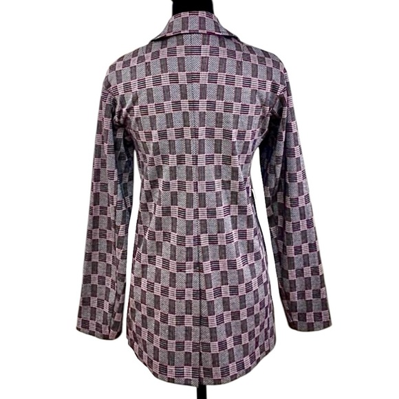 Anthropologie Avec Les Filles Plaid Blazer Notch Lapel Preppy Jacket Red Size XS - Picture 7 of 12